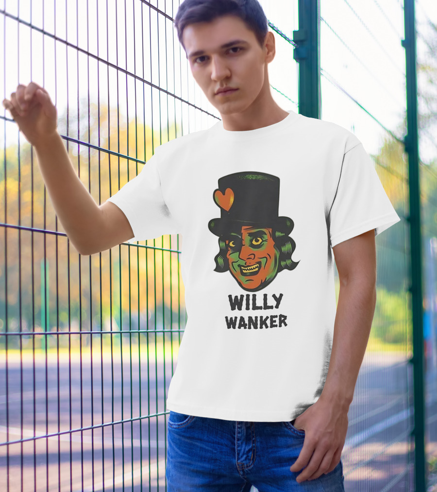 Willy Wanker Orange Heart Character T-Shirt