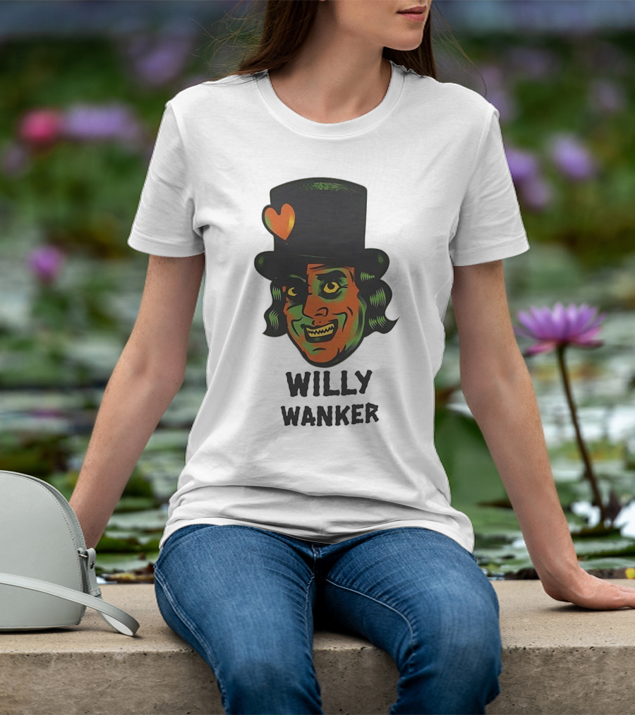 Willy Wanker Orange Heart Character T-Shirt