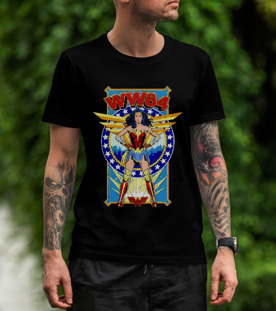 WW84 Wonder Woman Retro Superhero Wings And Stars T-Shirt