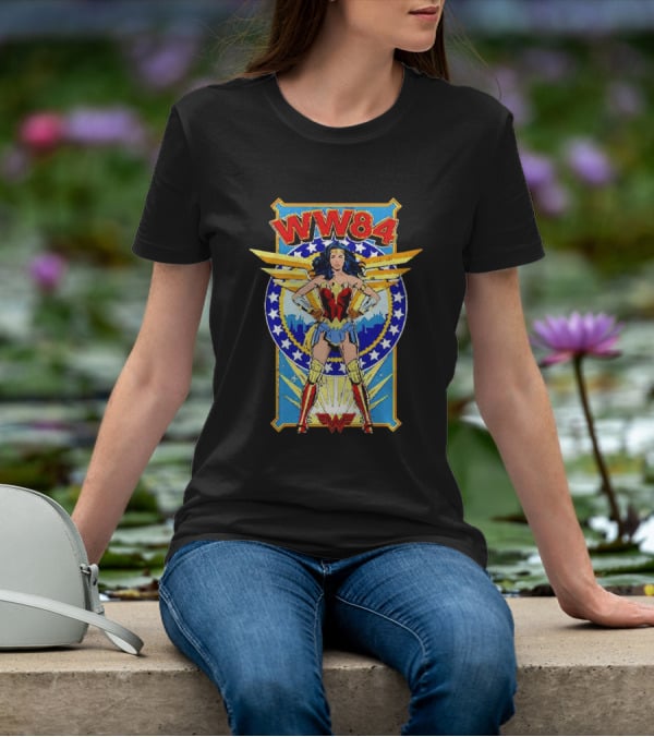 WW84 Wonder Woman Retro Superhero Wings And Stars T-Shirt