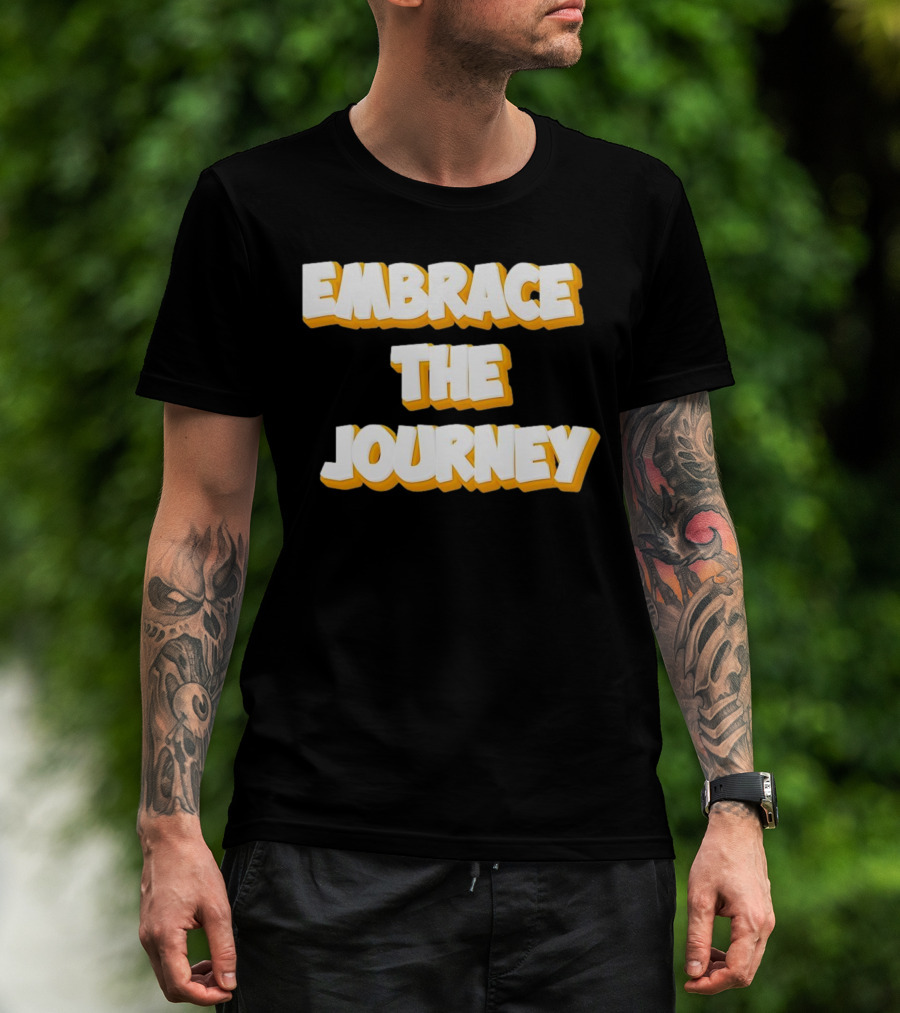 EMBRACE THE JOURNEY White And Yellow T-Shirt