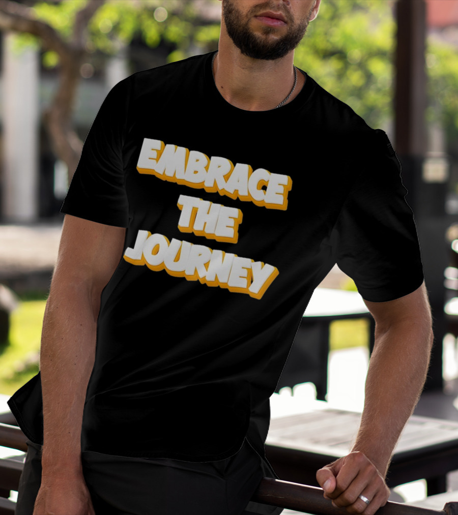 EMBRACE THE JOURNEY White And Yellow T-Shirt