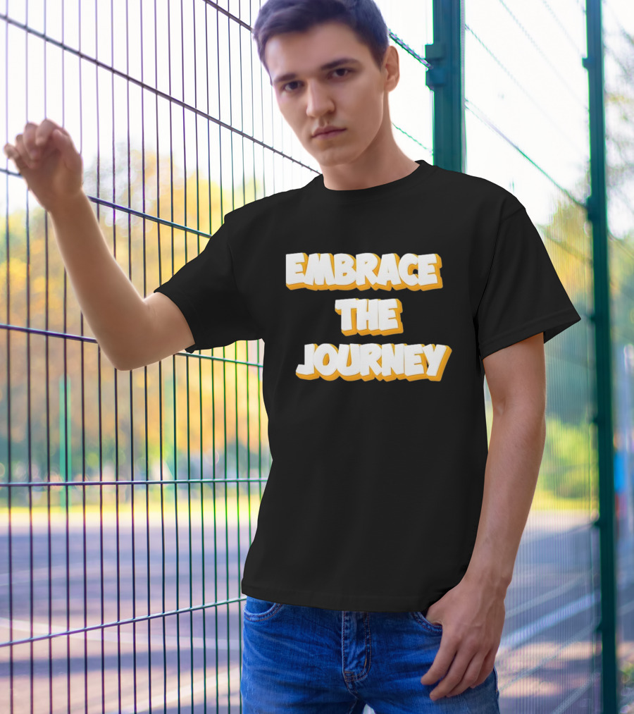 EMBRACE THE JOURNEY White And Yellow T-Shirt
