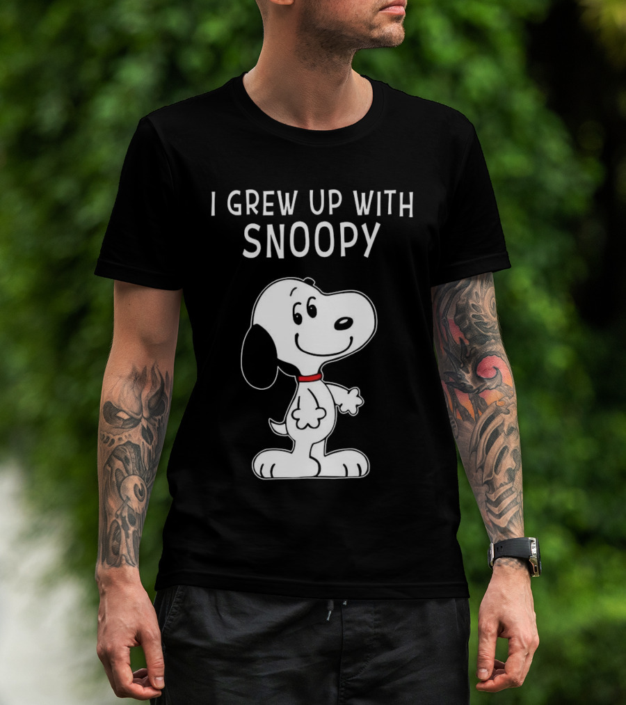 I Grew Up With Snoopy Peanuts Character Nostalgic Fun T-Shirt