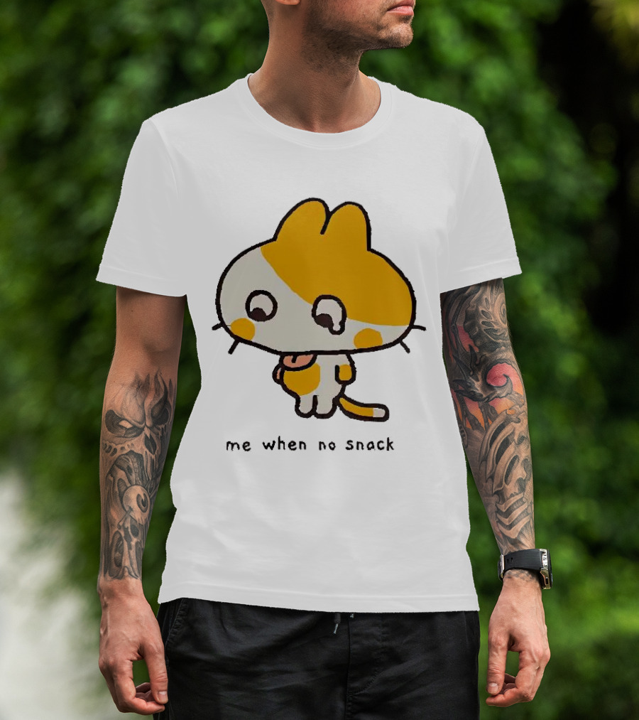 Liliuhms Me When No Snack Cat Cute Character T-Shirt