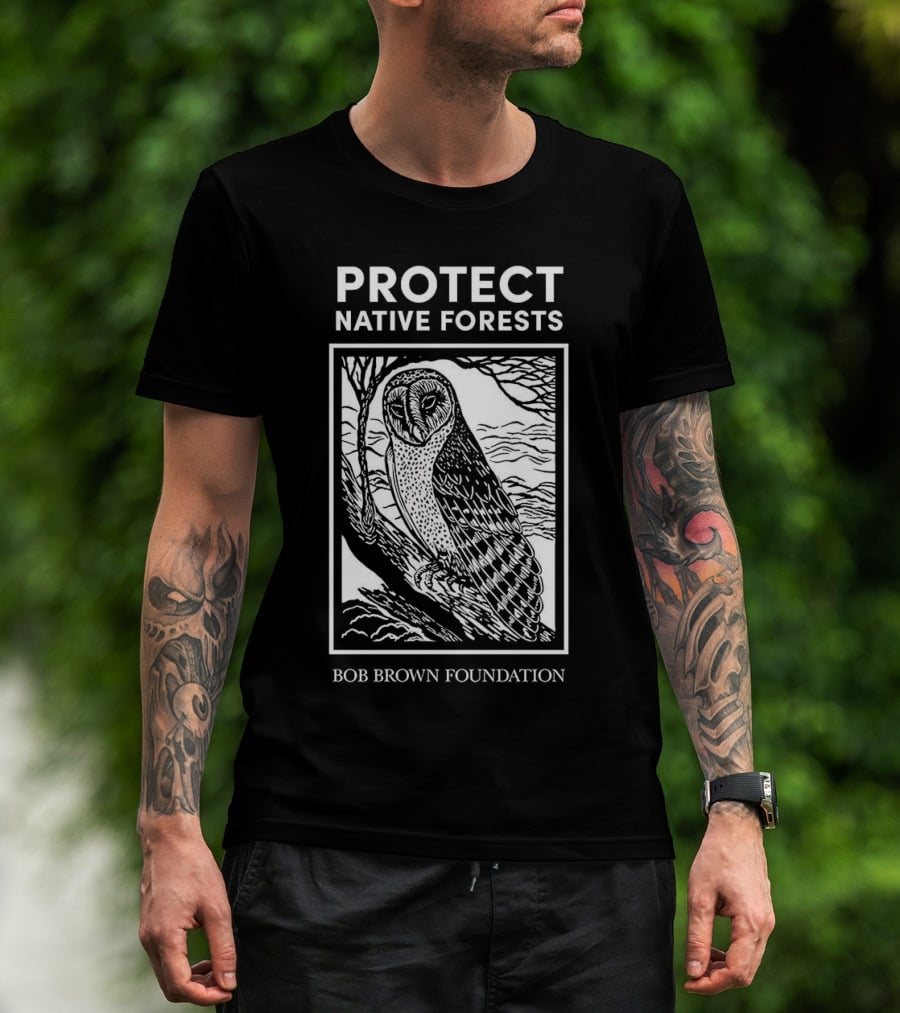 Protect Native Forests Owl Bob Brown Foundation T-Shirt