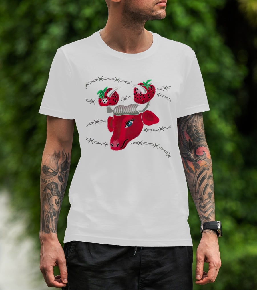 Strawberry Bull Barbed Horns T-Shirt