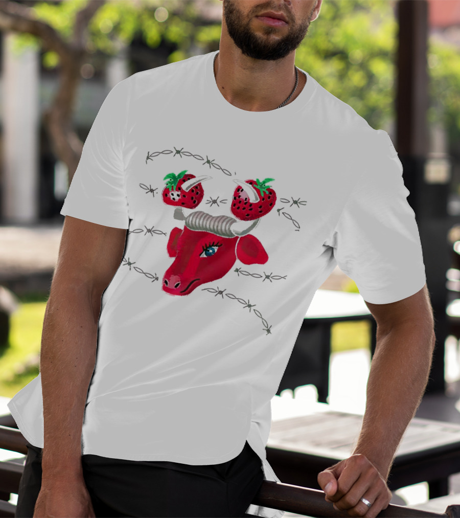 Strawberry Bull Barbed Horns T-Shirt