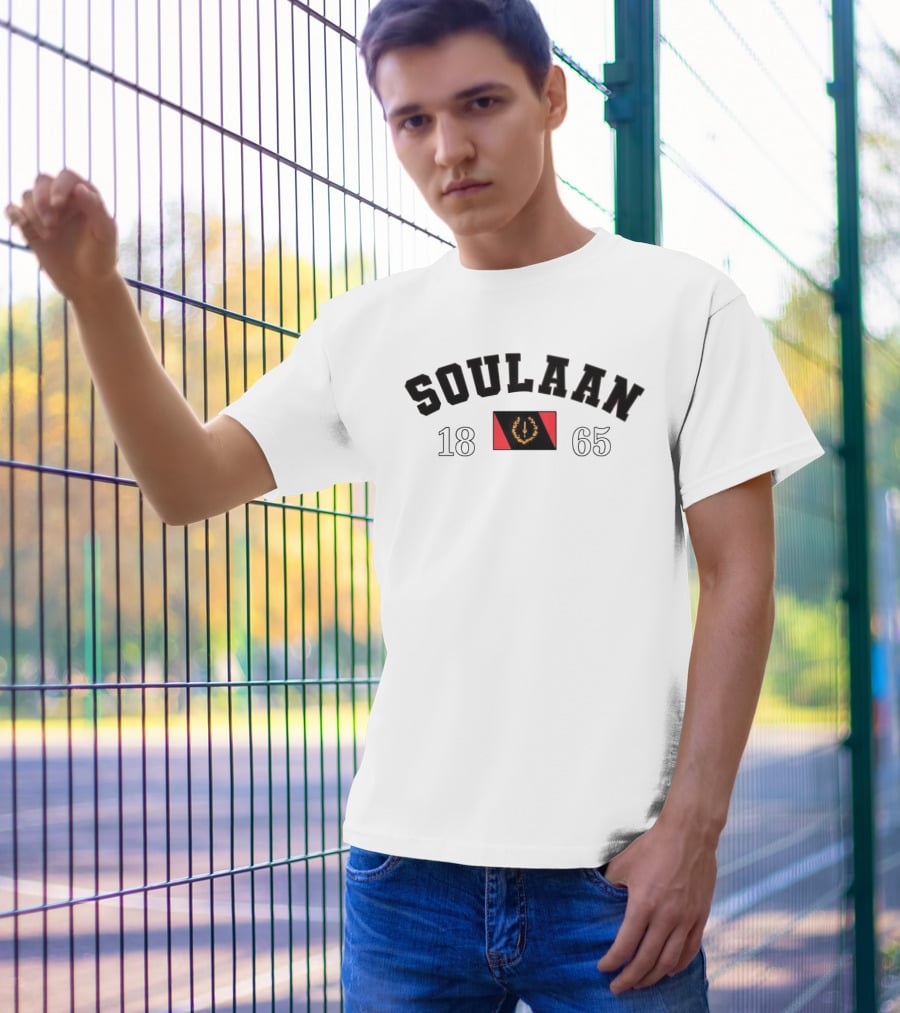 Soulaan 1865 Emblem With Heritage Flag T-Shirt