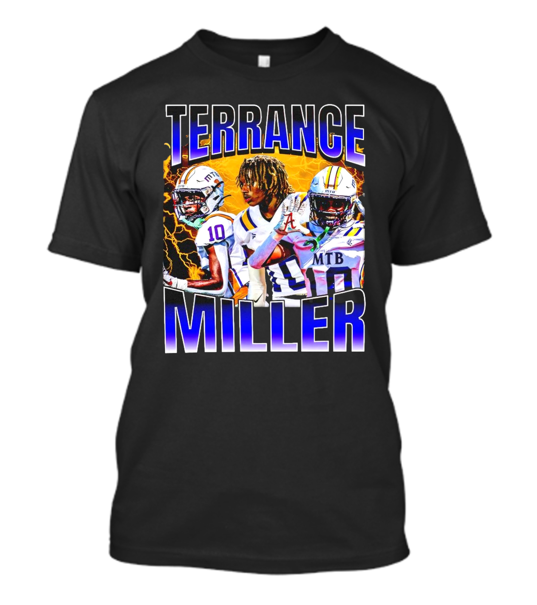 Terrance Miller Football MTB 10 Graphic Locker Room Sports Image T-Shirt