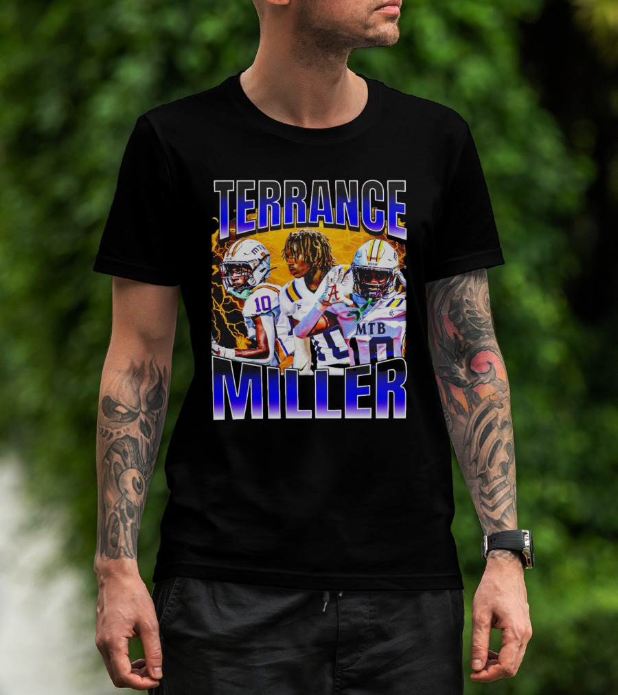 Terrance Miller Football MTB 10 Graphic Locker Room Sports Image T-Shirt
