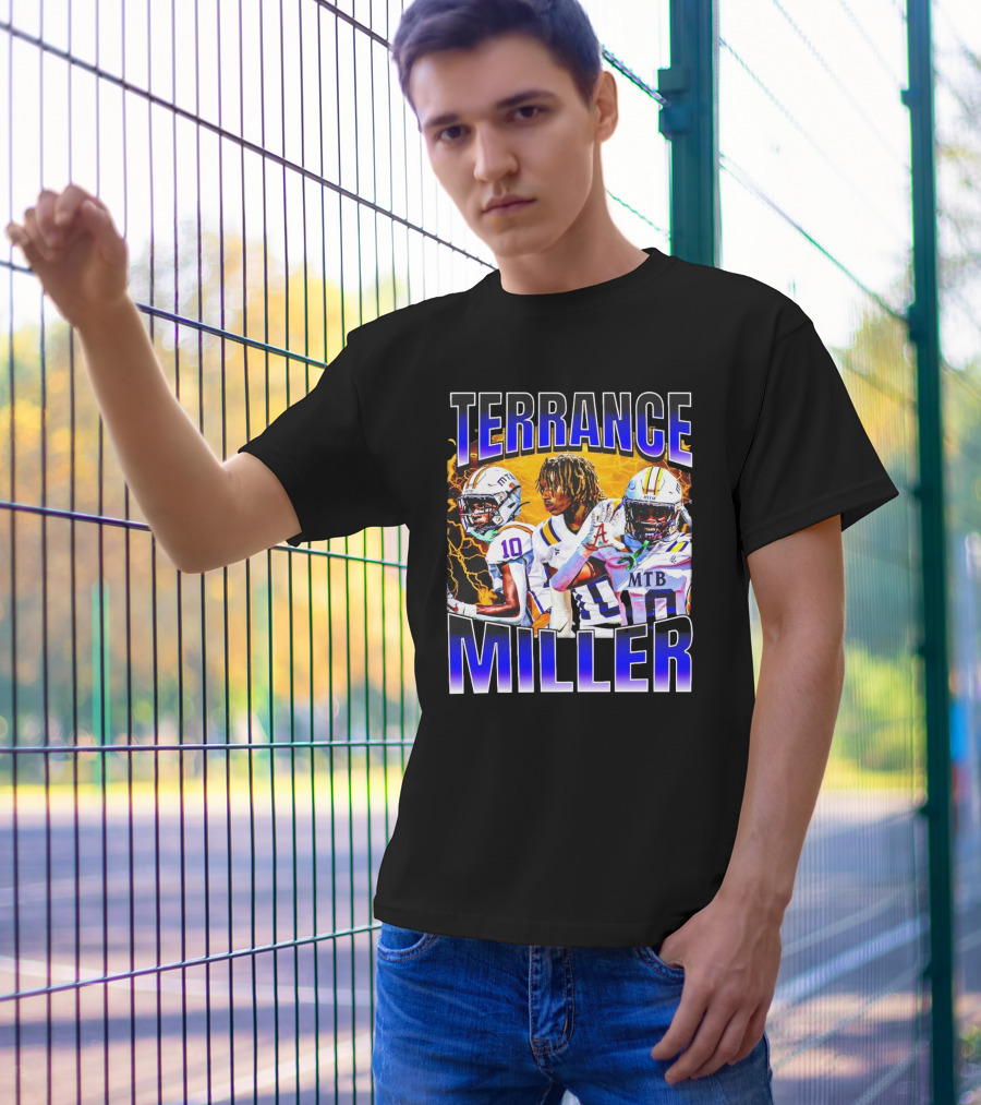 Terrance Miller Football MTB 10 Graphic Locker Room Sports Image T-Shirt