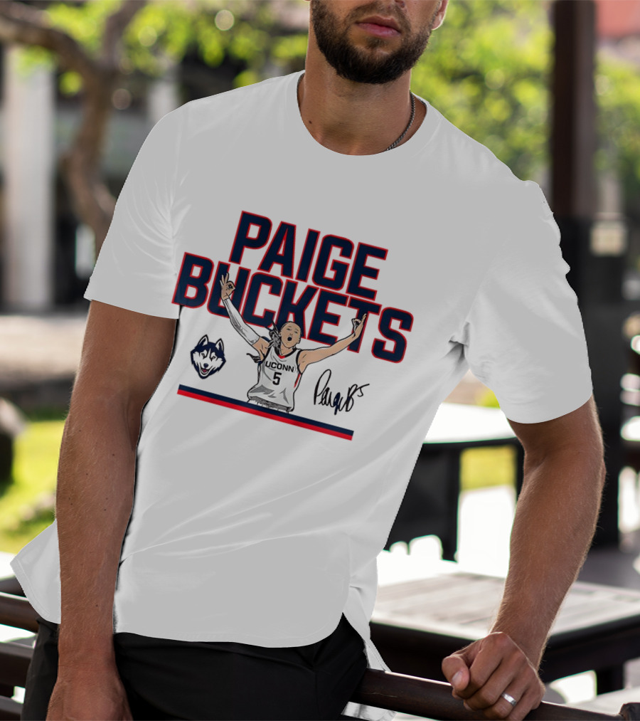 UConn Paige Bueckers Buckets Huskies Basketball Signature T-Shirt