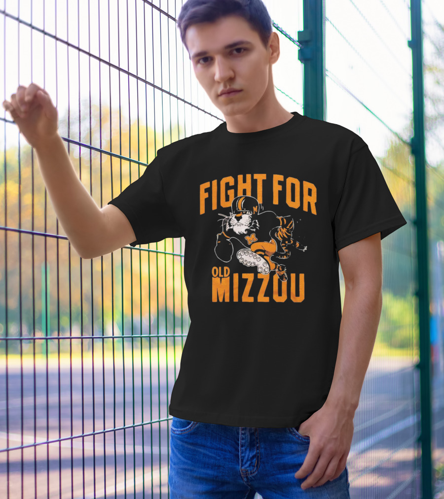 Fight For Old Mizzou Football Mascot In Action T-Shirt