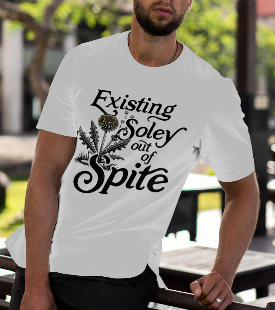 Existing Soley Out Of Spite Dandelion Motif T-Shirt