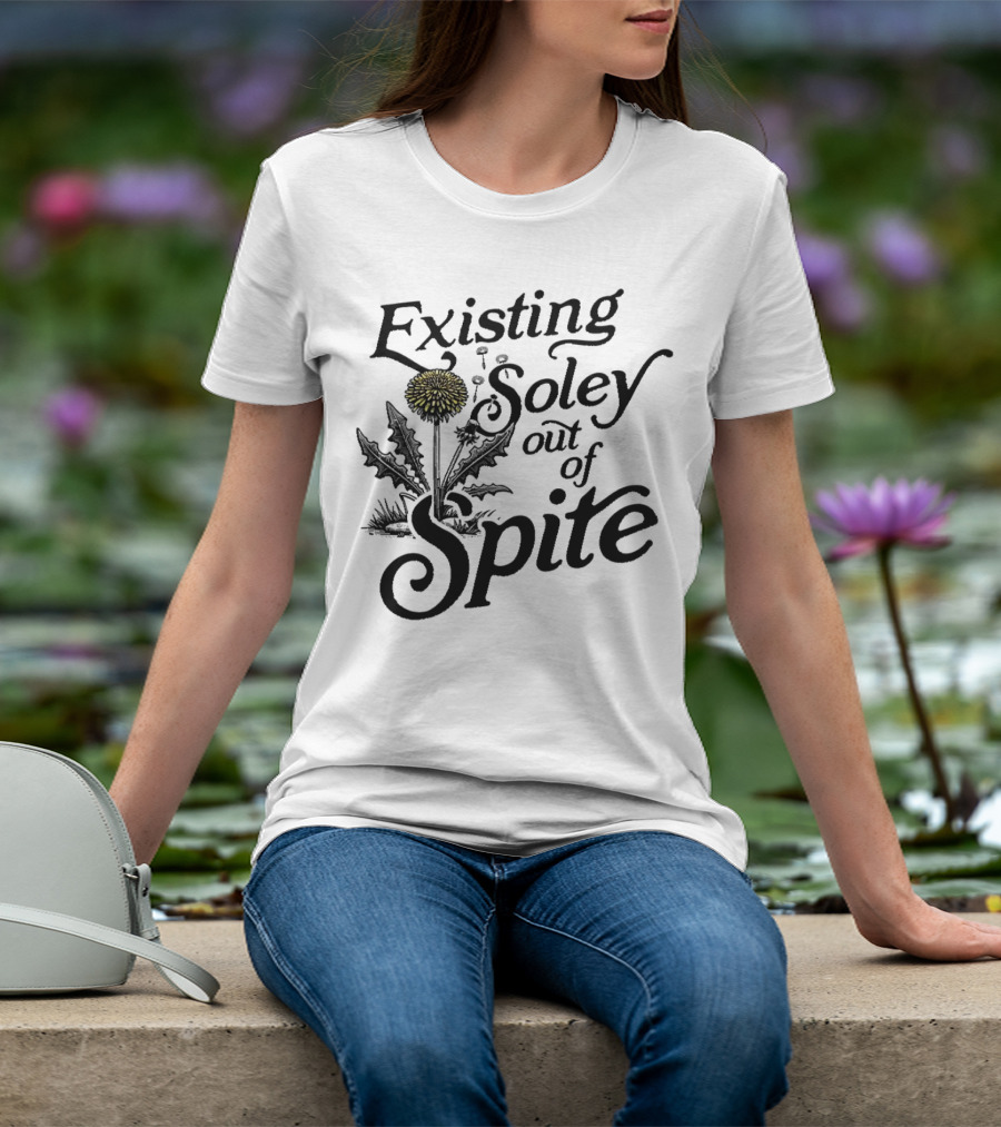 Existing Soley Out Of Spite Dandelion Motif T-Shirt