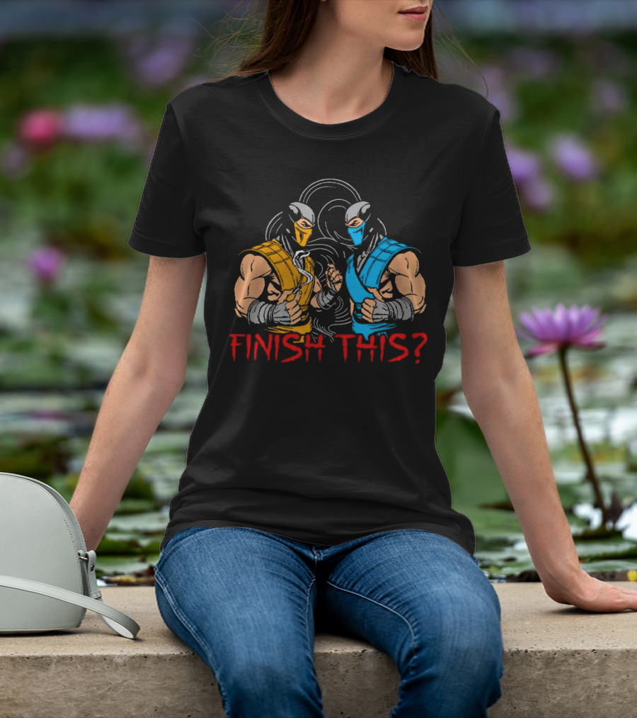 Finish This Mortal Kombat Smoke Sub-Zero Scorpion Showdown T-Shirt
