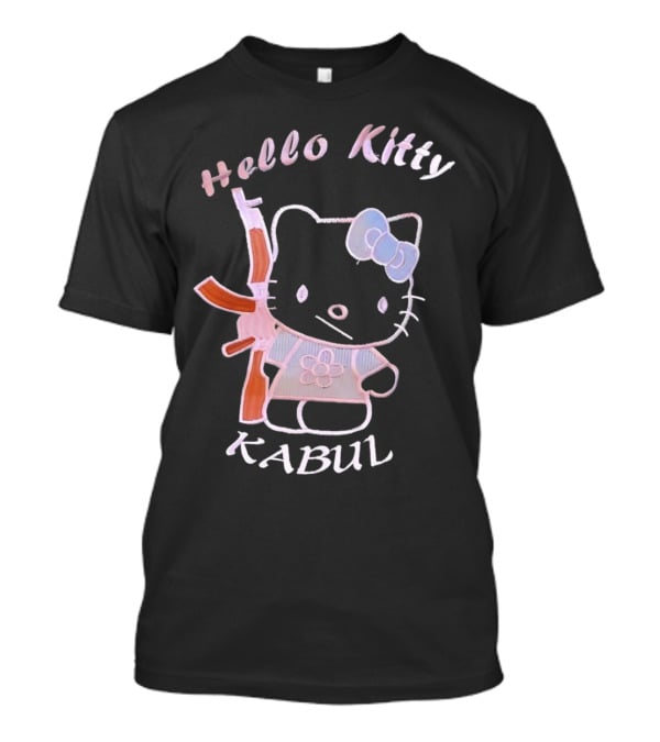Hello Kitty Kabul Playful Twist On Iconic Character With Rifle T-Shirt