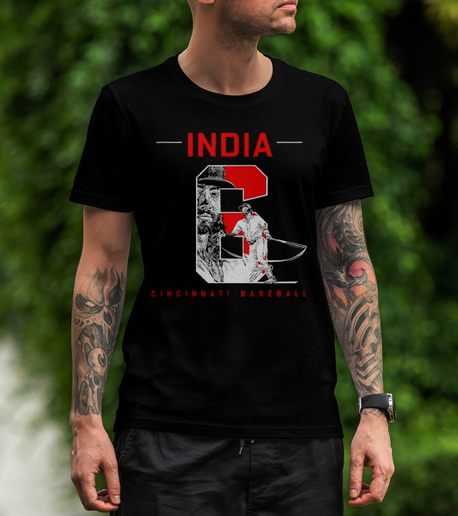 India Cincinnati Baseball Player T-Shirt