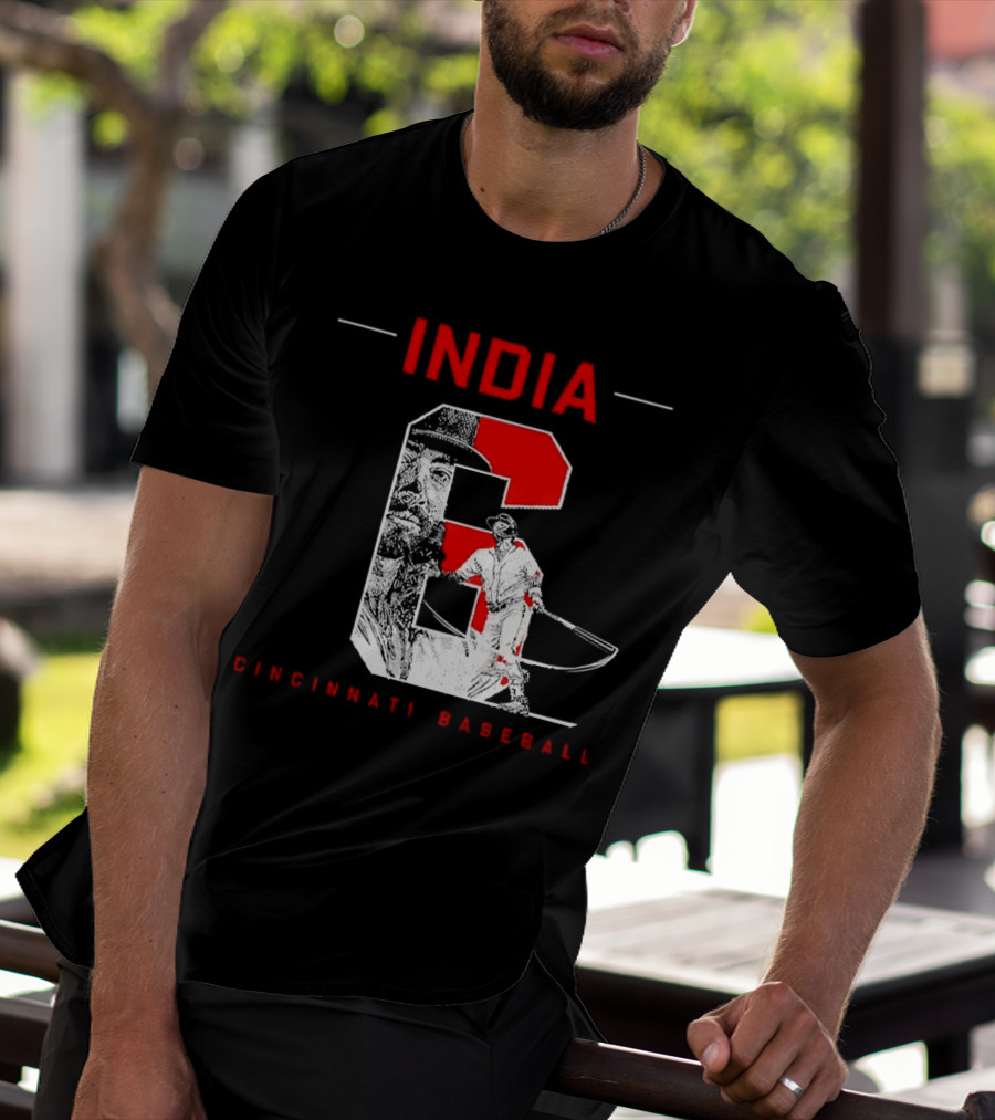India Cincinnati Baseball Player T-Shirt