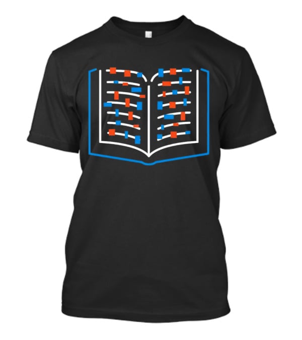 Neon Open Book Illustration With Abstract Color Blocks T-Shirt