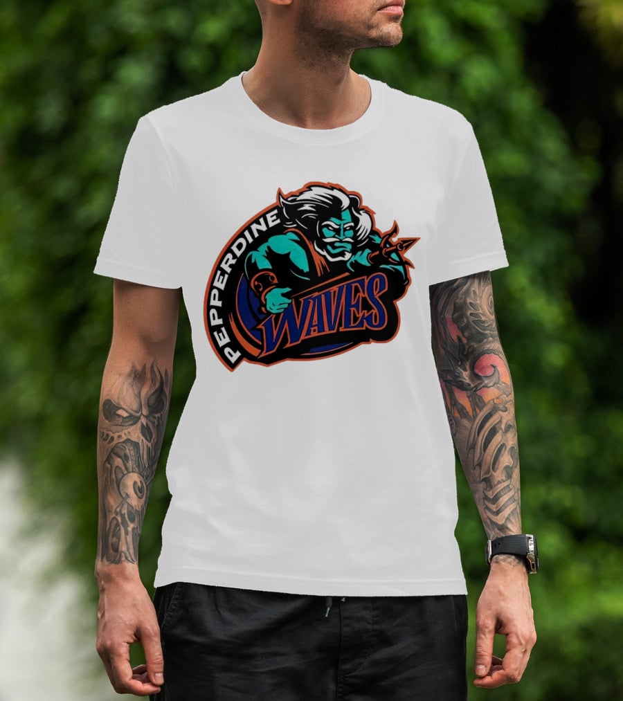 Pepperdine Waves 1997 Retro Logo Warrior T-Shirt
