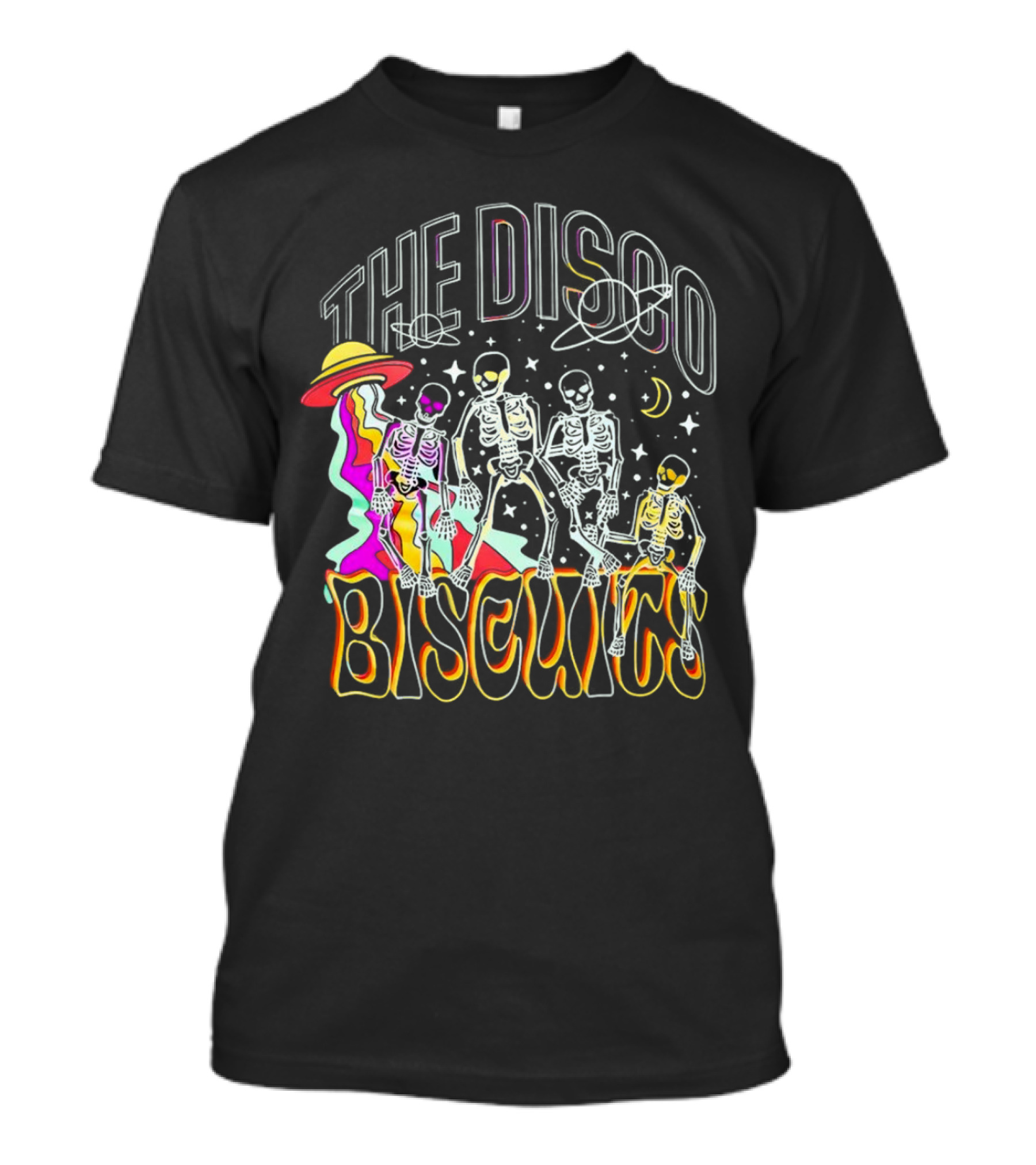The Disco Biscuits Skeletons Dancing With UFO And Stars T-Shirt