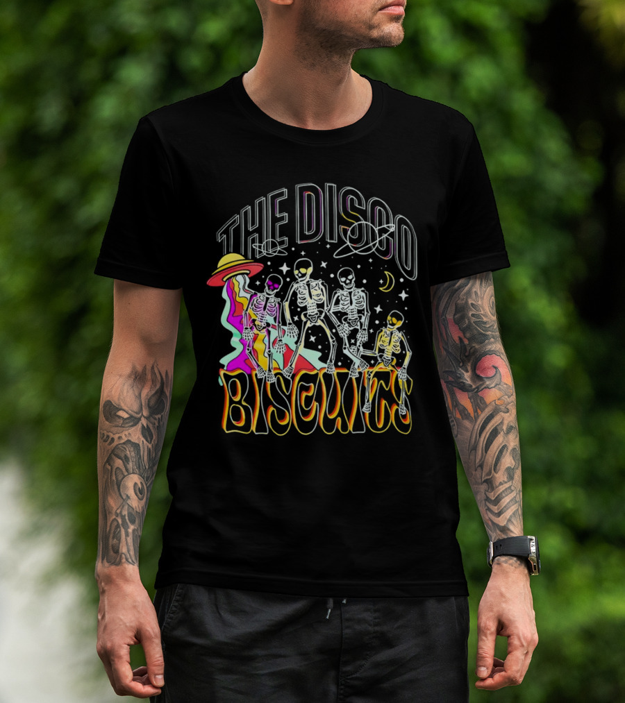 The Disco Biscuits Skeletons Dancing With UFO And Stars T-Shirt