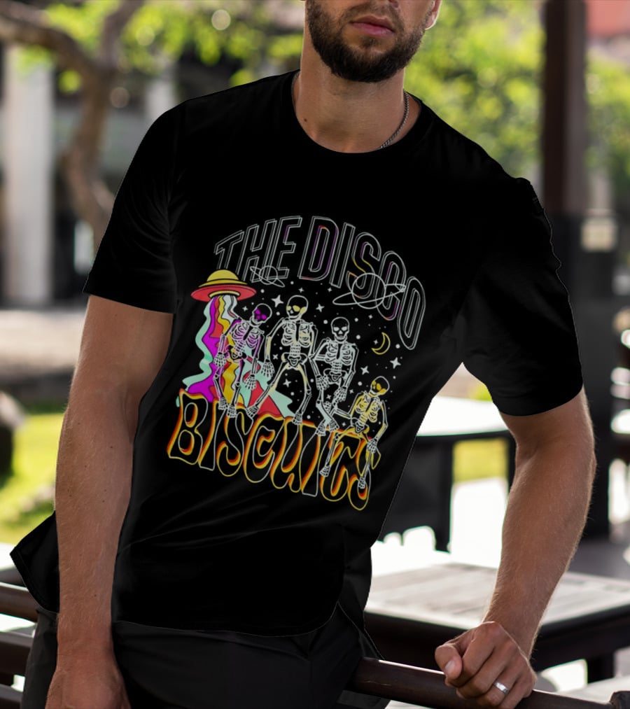 The Disco Biscuits Skeletons Dancing With UFO And Stars T-Shirt