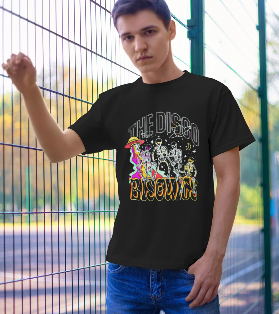 The Disco Biscuits Skeletons Dancing With UFO And Stars T-Shirt