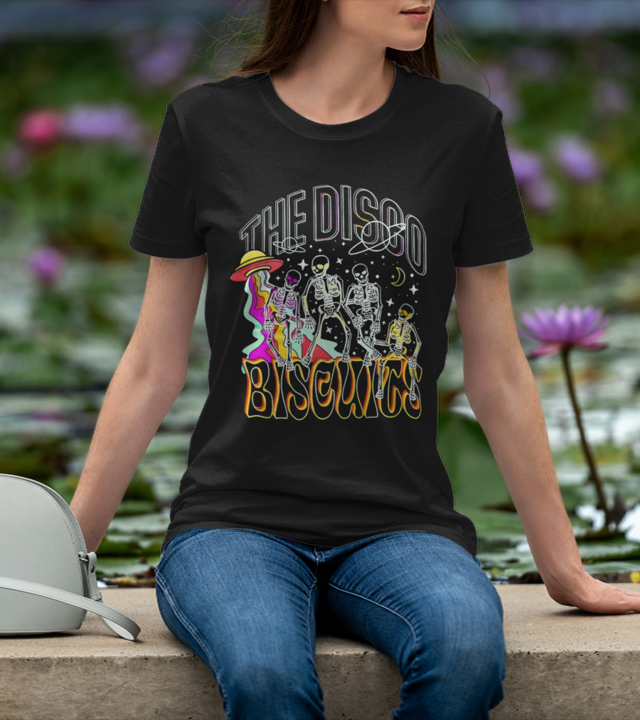 The Disco Biscuits Skeletons Dancing With UFO And Stars T-Shirt