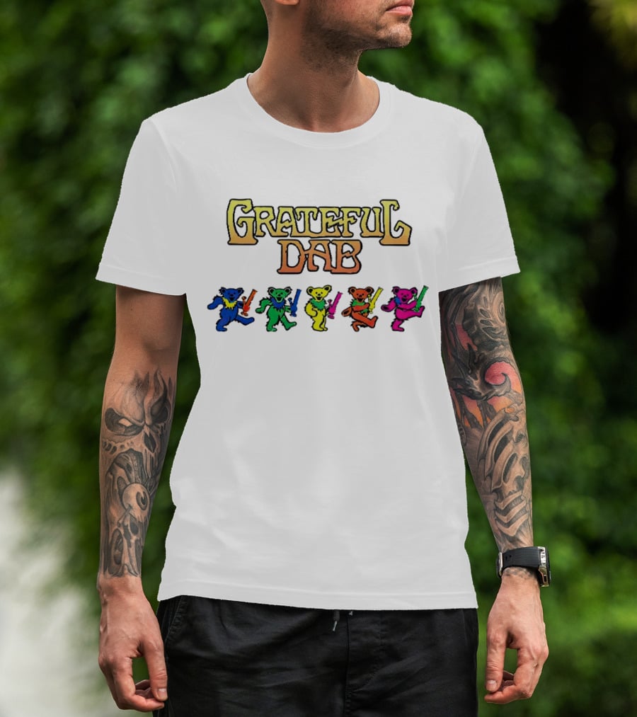 Grateful Dab Bears With Colorful Smoking Pipes T-Shirt