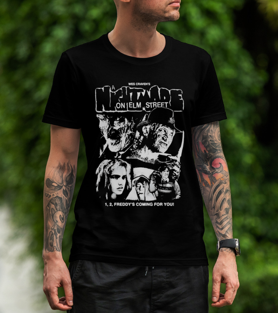 Wes Craven's A Nightmare On Elm Street 1, 2, Freddy's Coming For You T-Shirt