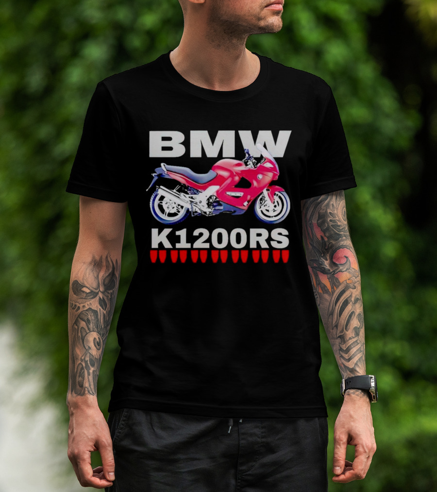 BMW K1200Rs Motorcycle Illustration With Red Iconic T-Shirt