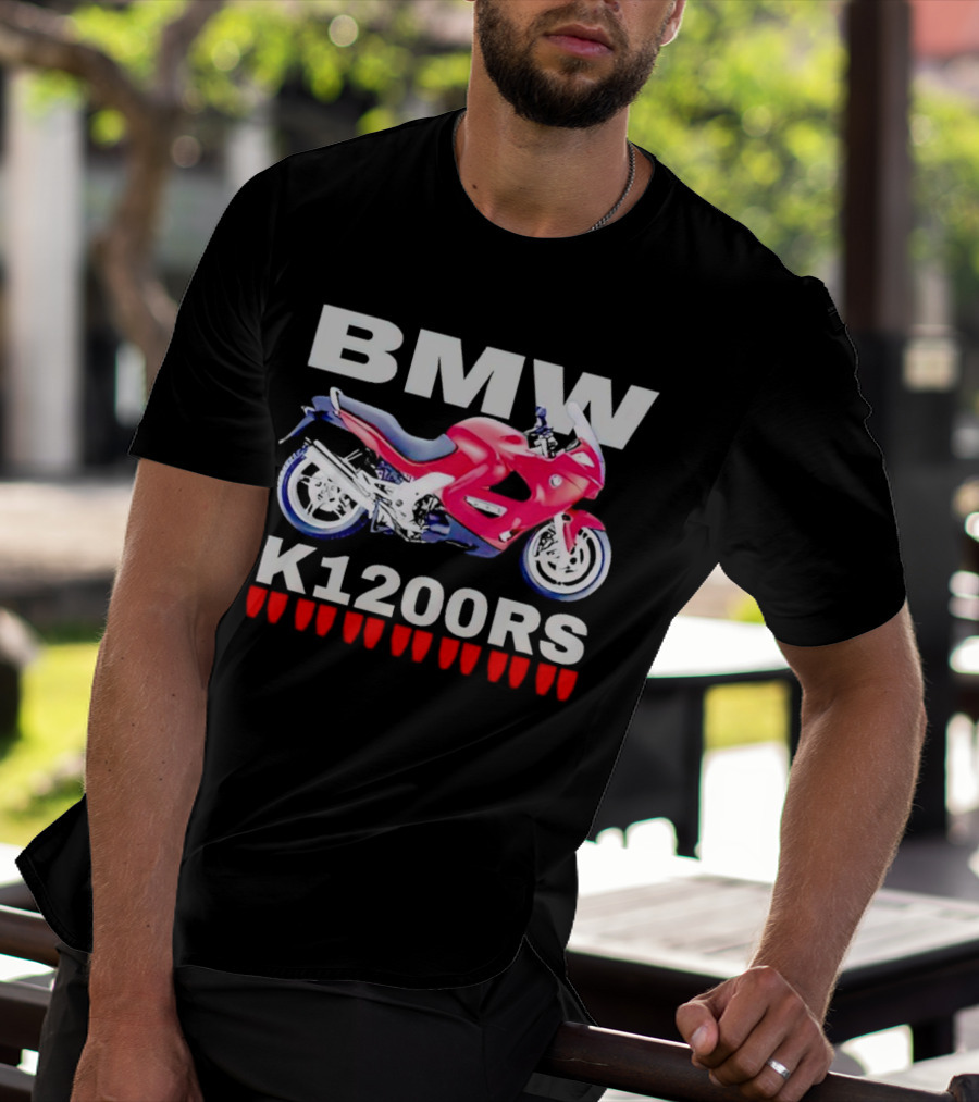 BMW K1200Rs Motorcycle Illustration With Red Iconic T-Shirt