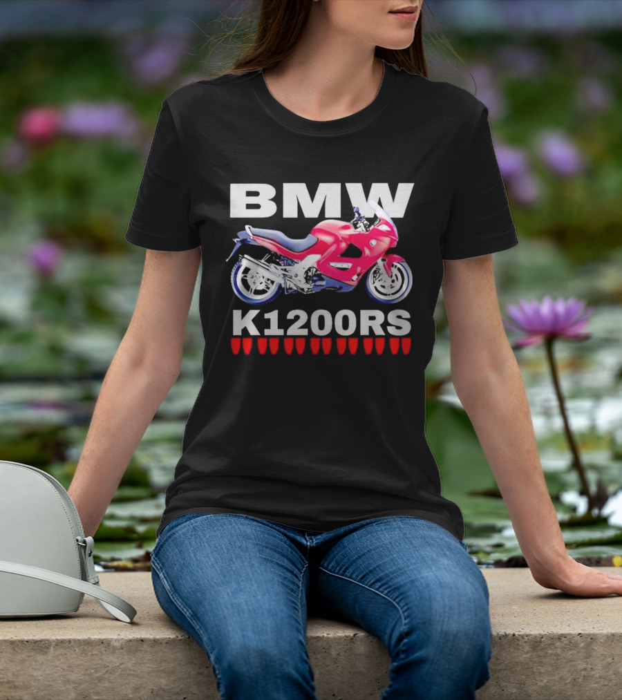 BMW K1200Rs Motorcycle Illustration With Red Iconic T-Shirt