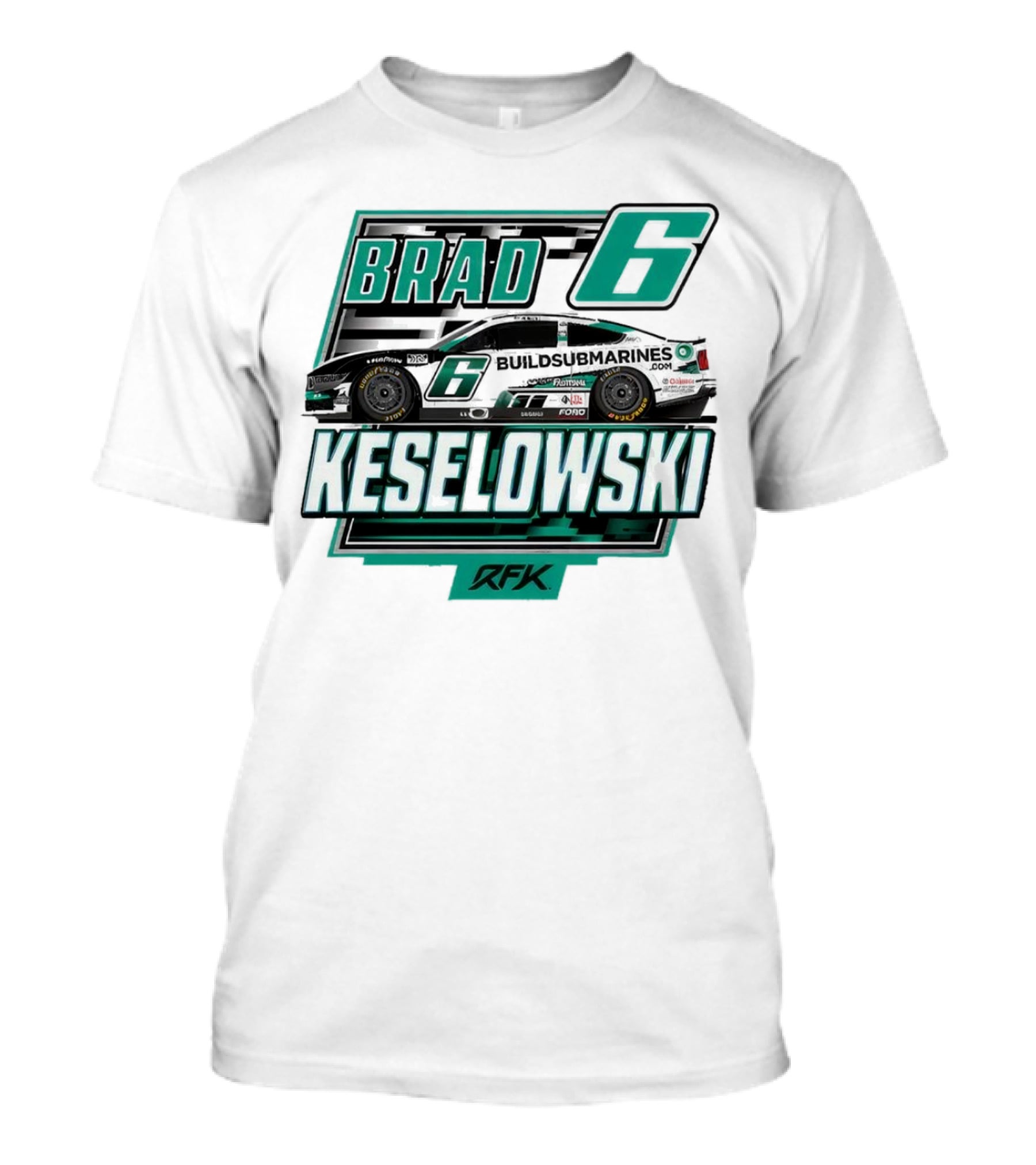 Brad Keselowski Buildsubmarines RFK Racing Number 6 Nascar Cup Series T-Shirt