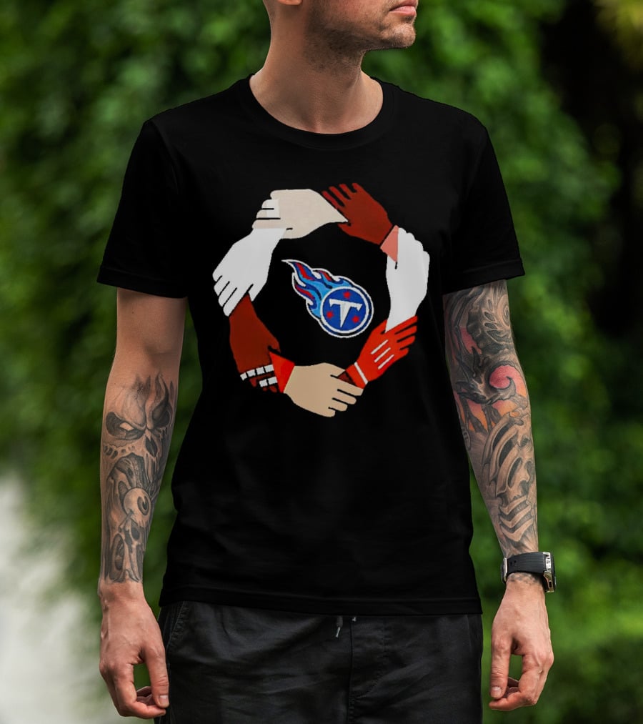 Tennessee Titans Unity Logo Hands Circle T-Shirt