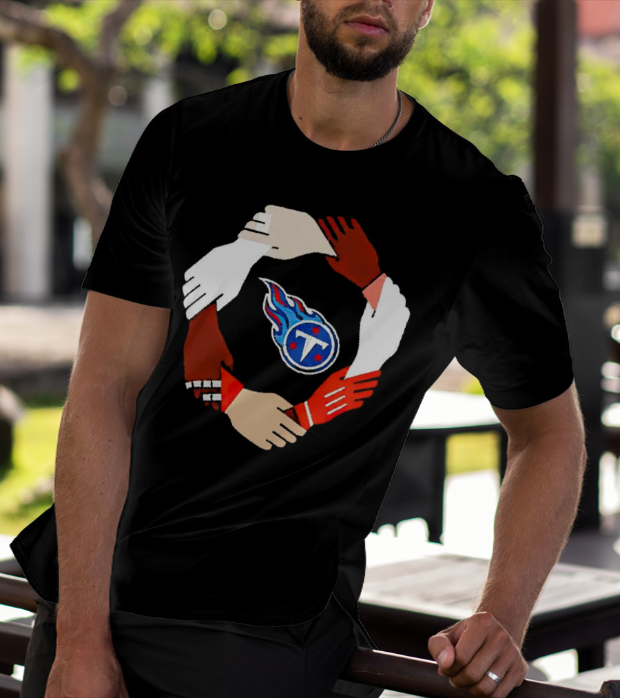 Tennessee Titans Unity Logo Hands Circle T-Shirt