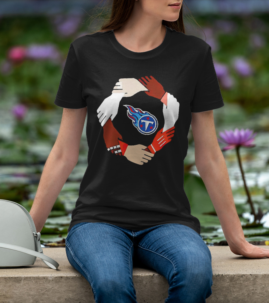 Tennessee Titans Unity Logo Hands Circle T-Shirt