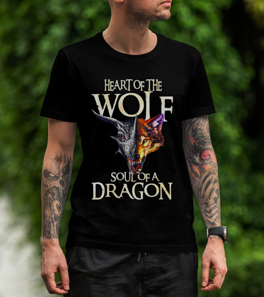 Heart Of The Wolf Soul Of A Dragon Wolf-Dragon Hybrid Duality T-Shirt