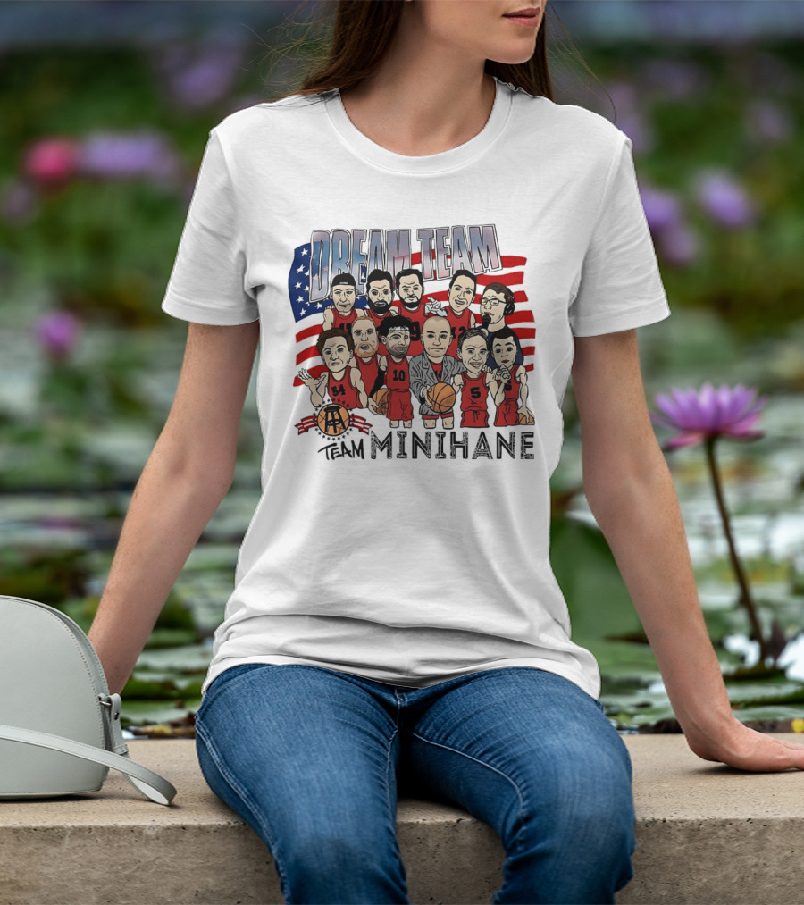 Dream Team Minihane Basketball USA Flag Characters T-Shirt