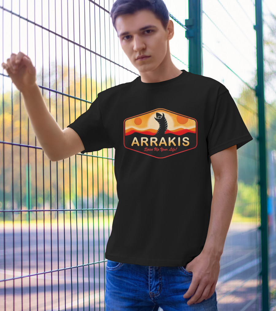 Arrakis Spice Up Your Life Dune Sandworm Desert Scene T-Shirt