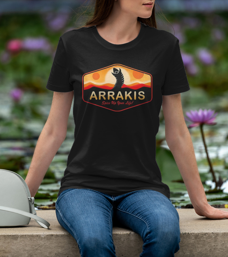 Arrakis Spice Up Your Life Dune Sandworm Desert Scene T-Shirt