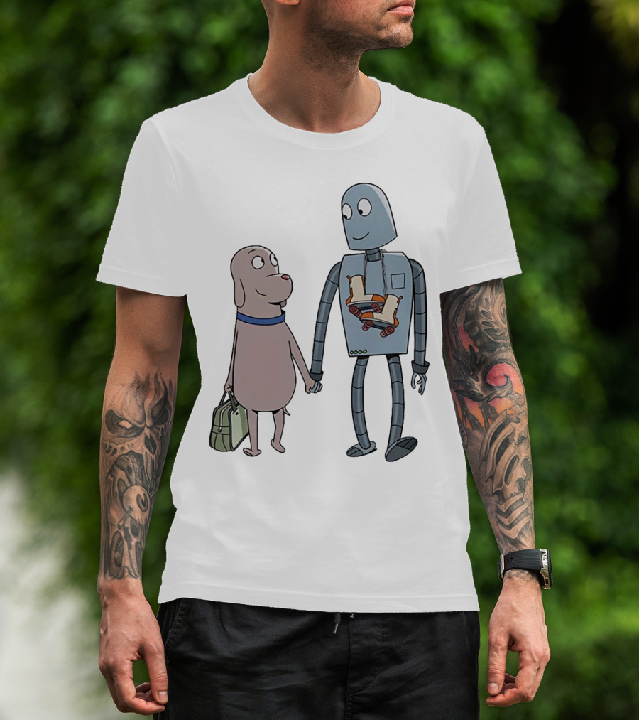 Companionship Adventure: Robot And Dog Journey T-Shirt