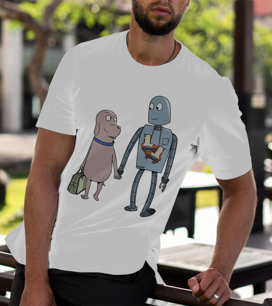 Companionship Adventure: Robot And Dog Journey T-Shirt