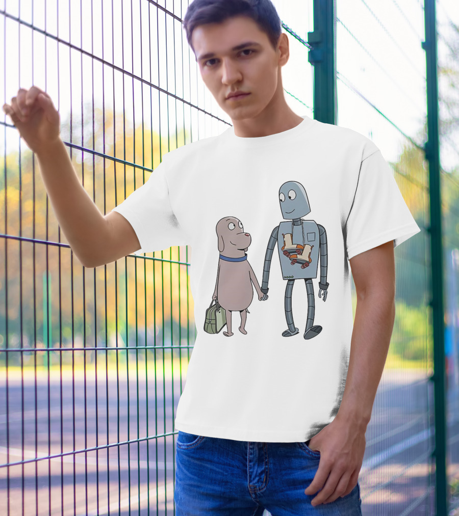Companionship Adventure: Robot And Dog Journey T-Shirt