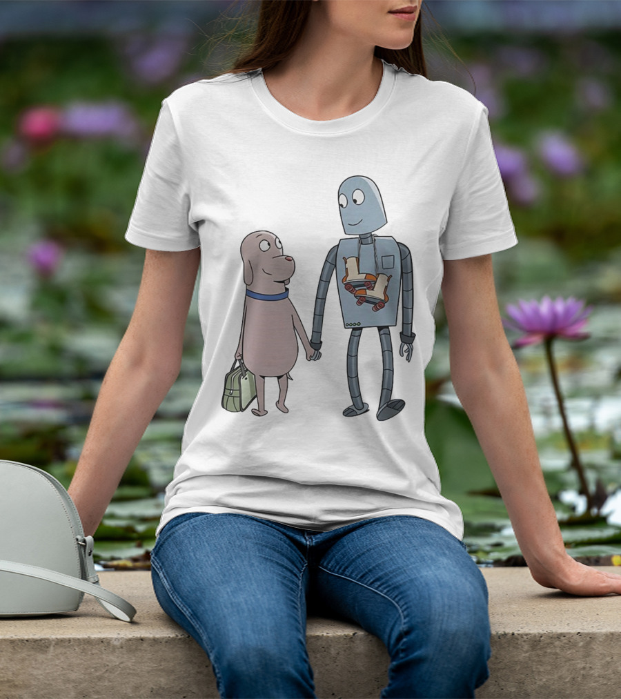 Companionship Adventure: Robot And Dog Journey T-Shirt