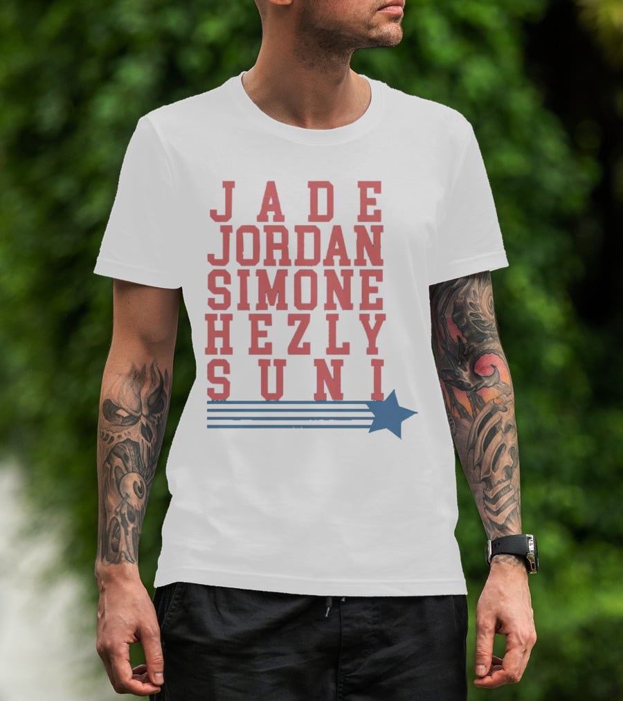 Jade Jordan Simone Hezly Suni Star Lines Sports T-Shirt