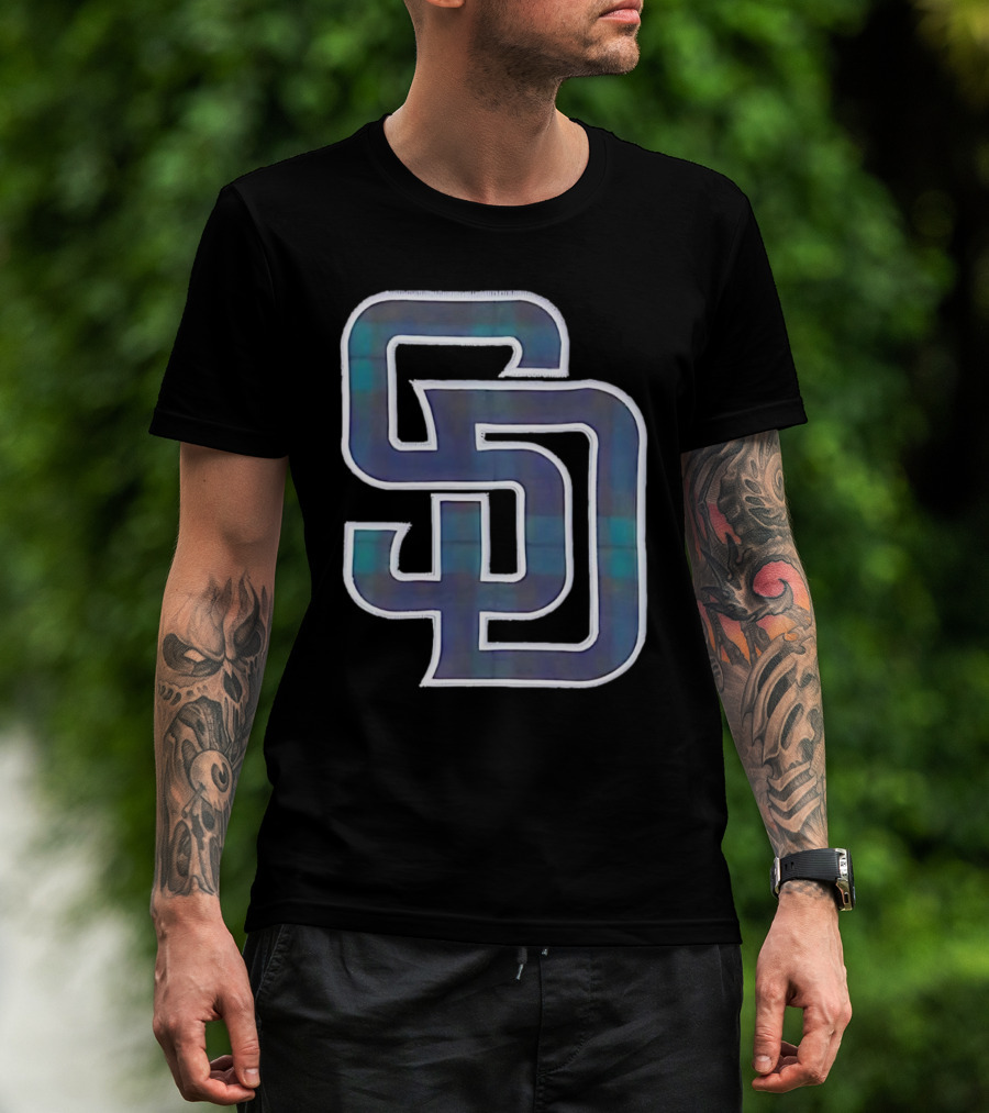 San Diego Padres SD Emblem With Bold Interlocking Letters T-Shirt